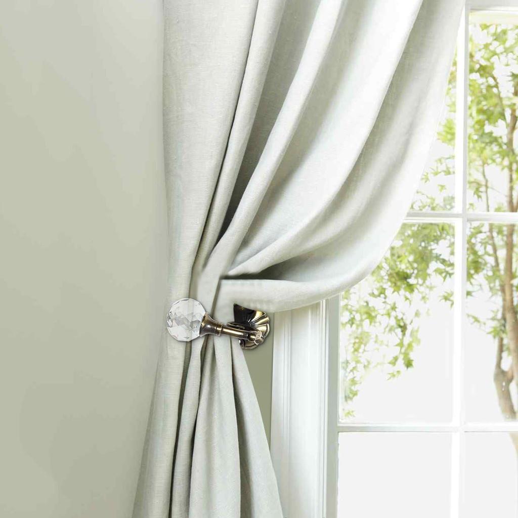 Curtain Tieback Hooks Drapery Holdbacks Crystal Ball Curtain Hookback Wall Mount Metal Curtain Holdback (Bronze 2pcs)