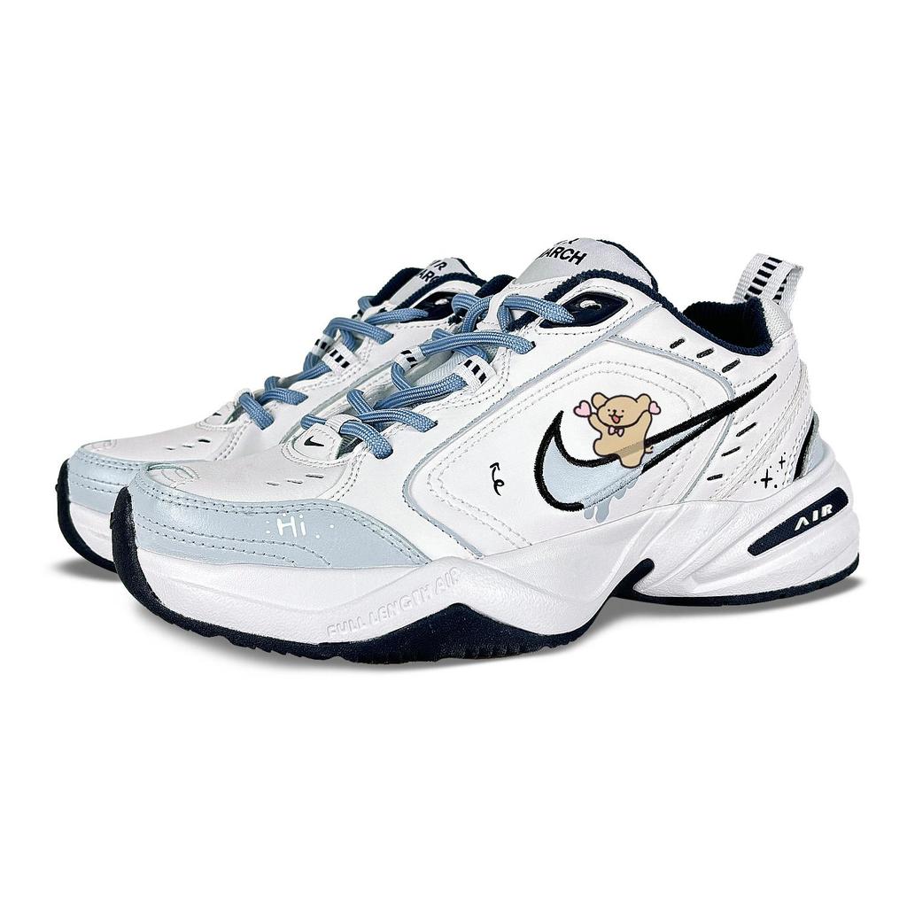 Nike Air Monarch 4 Slip Resistant Slip Resistant Low top Chunky Sneakers Unisex Blue White 415445-102(Team627-)