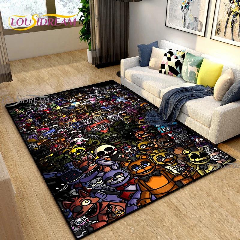 Horror Bear Night Game Carpet for Living Room Bedroom Rug Kitchen Kids Door Unslip Floor Mat Birthday gift photography props Rug