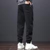 Winter Autumn Men's Sweatpants Loose Elastic Waist with Thick Plush Pockets Elastic Ankle Band Solid Color Sweatpants for Casual Wear, Sweatpants