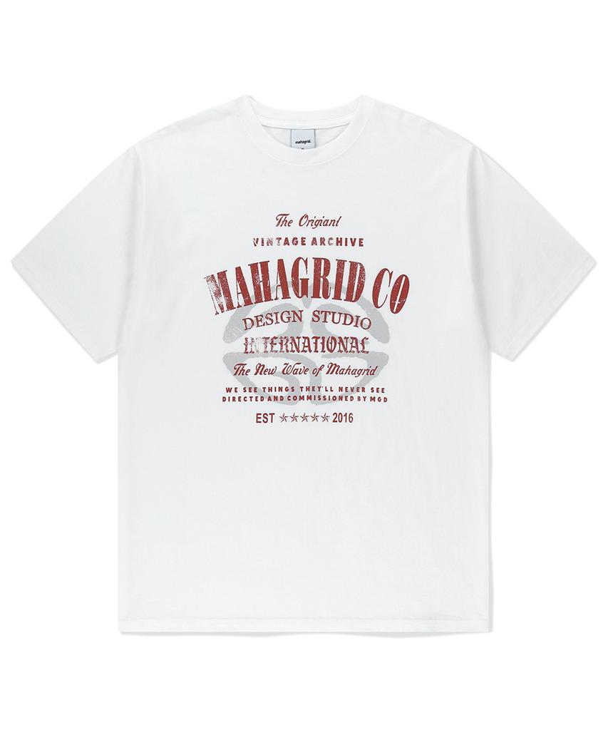 MAHAGRID Archive Logo Tee White(Mg2Fmmt513A)