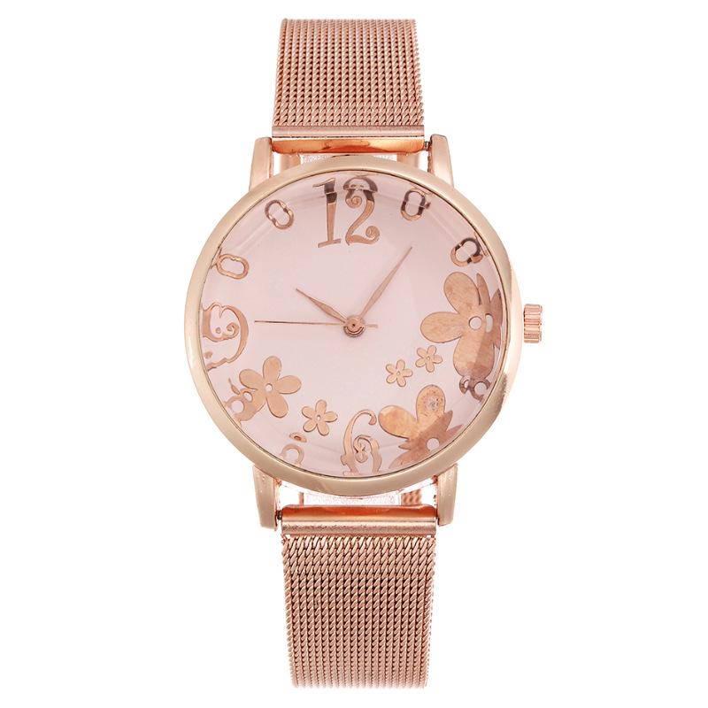 Art Flower Ladies Watch Women's Watch Milan Quartz Watch with Mesh Strap Women's Watch