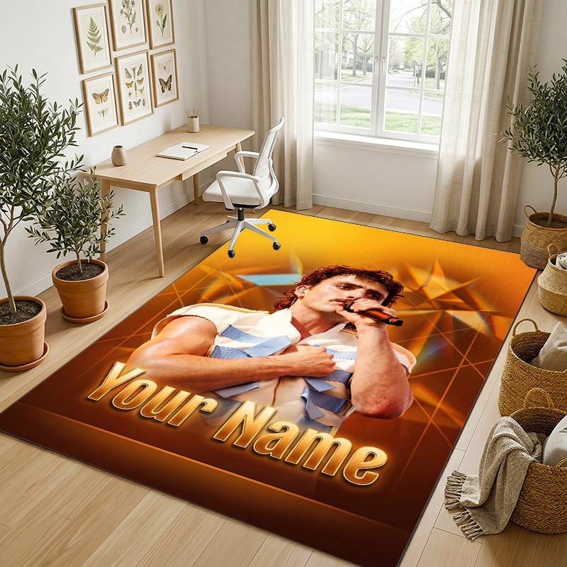 Personalized Crystal Velvet Carpet,Benson Boone Custom Printed Name, Plush Area Rug For Home Indoor Decor