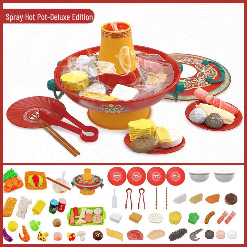 Children's Electric Kitchen Playset: Steam-Spraying Hot Pot Toy for Boys and Girls (Ages 3-6)