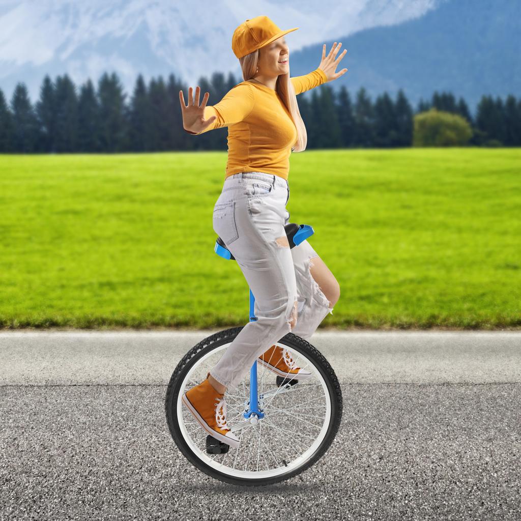 Monocycle d'extérieur 24 pouces avec pédales antidérapantes - Vélo à une roue à hauteur réglable (Capacité 154 livres) - Conduite stable pour adolescents et adultes