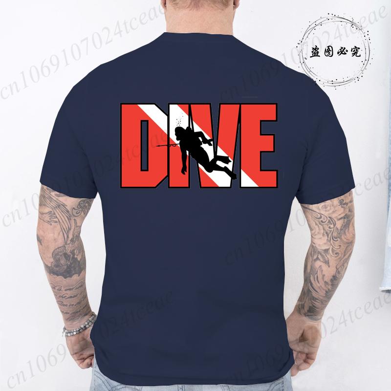 New Fashion T Shirt for Men Casual Short Sleeve Hip Hop Streetwear SCUBA Dive Print Tee Shirt Pullover Mens Women T-shirt Tops