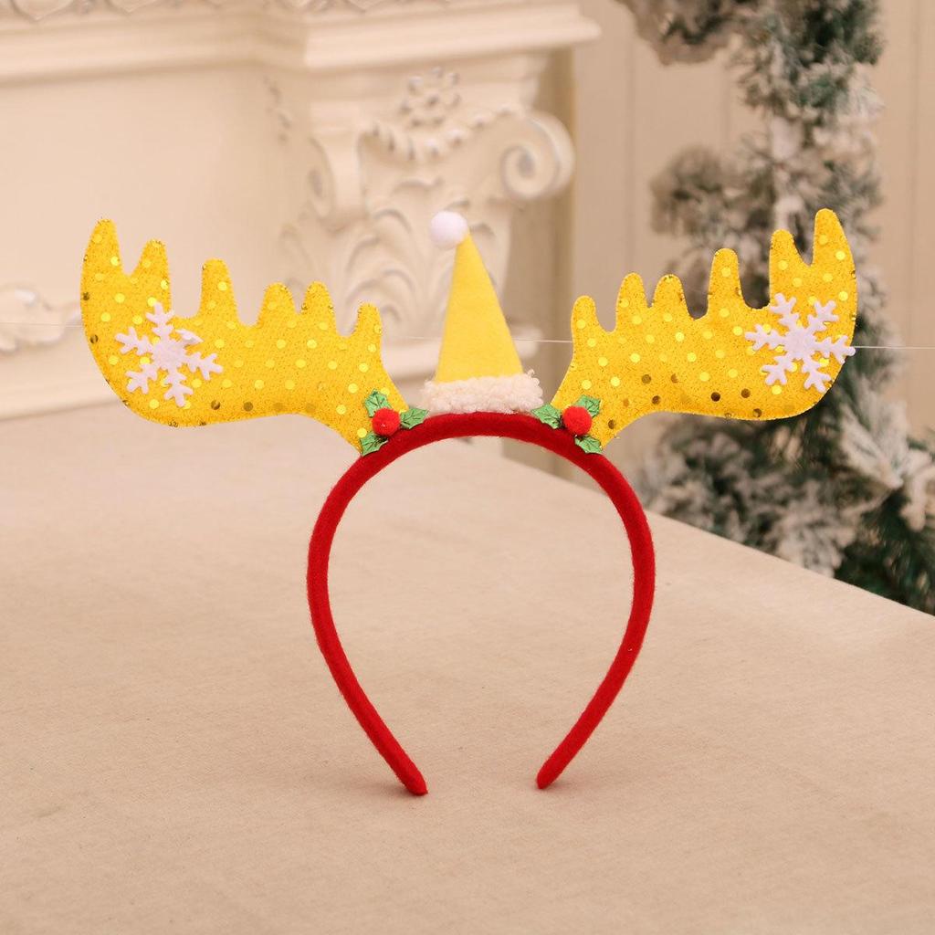 Individually Packaged Cartoon Christmas Headbands: Festive Decorations and Party Gifts with Antlers.