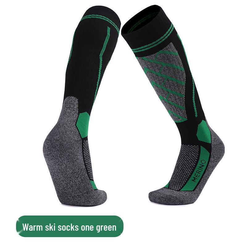 Merino Wool Knee-High Ski Socks: Thick, Warm, Non-Slip, Sweat-Absorbent for Men & Women.