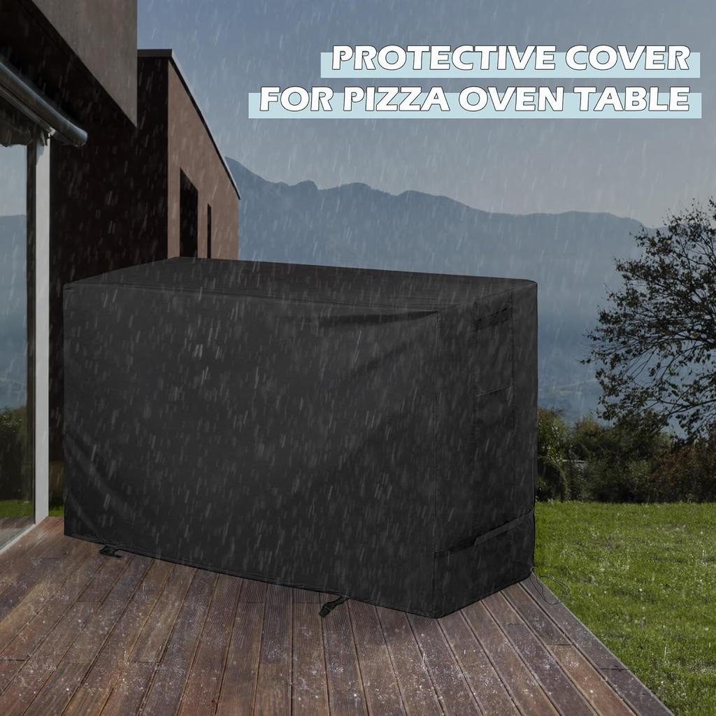 Pizza Oven Table Cover for BBQMall Pizza Oven Table Cart, Outdoor Grill Cart Cover for GRILL FORCE Pizza Oven Stand, Protective Cover for Pizza