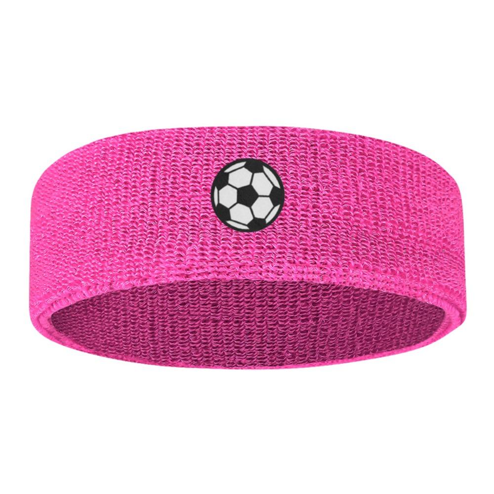 Polyester Cartoon Sports Headband Sweat Absorbing Sweat Absorbing Hairband Running Soccer Deep Pink
