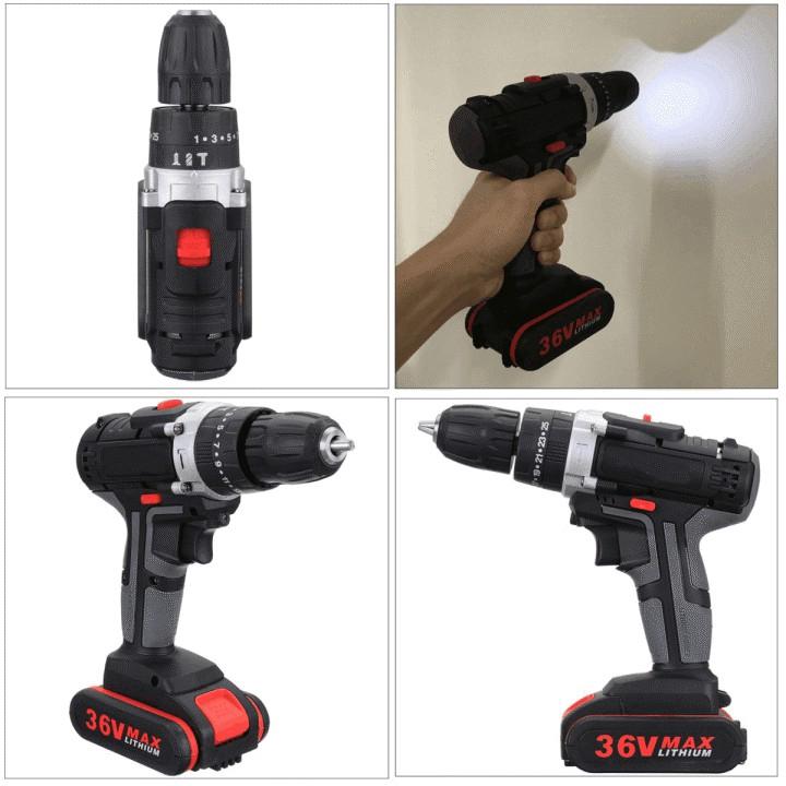 Brushless Cordless Electric Drill Dual Speed Adjustment Torque 6V 450/1450r/min Rechargeable 2Battery With LED Light