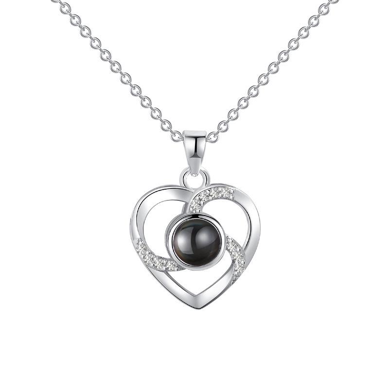 100 Languages 'I Love You' Projection Necklace - Titanium Steel, Colorfast, Fashionable Clavicle Chain for Women