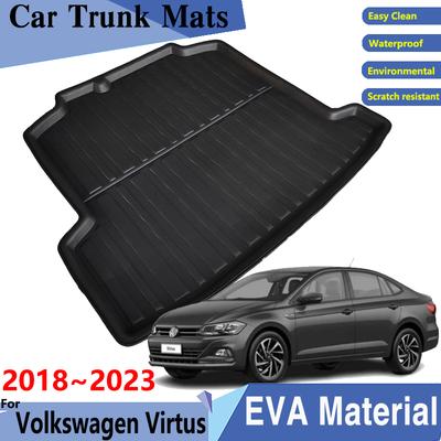 Para Acessórios Volkswagen Virtus Sedan VW Polo Sedan Lavida XR ~ Tapete de Porta-Malas Traseiro do Carro Pad de Limpeza Fácil Acessórios
