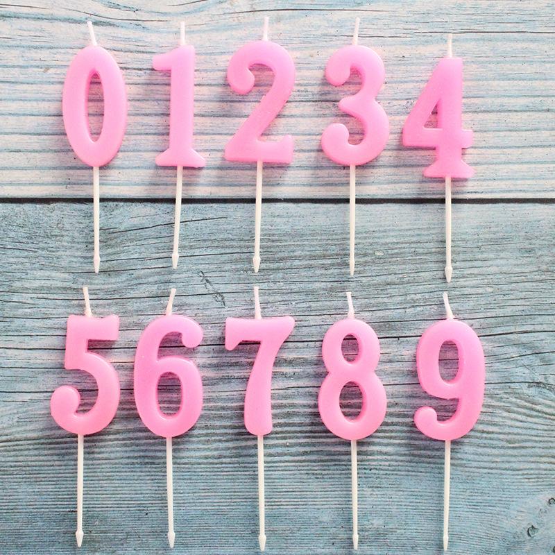 Digital Candles Medium Pink Independent Packaging Digital Children's Birthday Cake Baking Decoration Candles