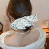 1pc Korean style pastoral temperament lace edge pleated hair tie, floral high elasticity ponytail and bun hair accessories