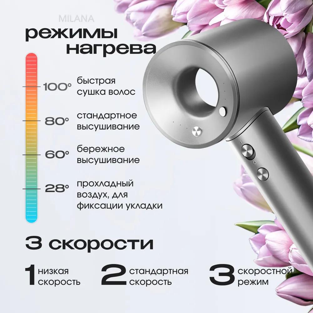 Saç kurutma makinesi Profesyonel saç kurutma makinesi / Şekillendirici, başlıklarla 2500 W, 4 hız, başlık sayısı 5, metalik gri