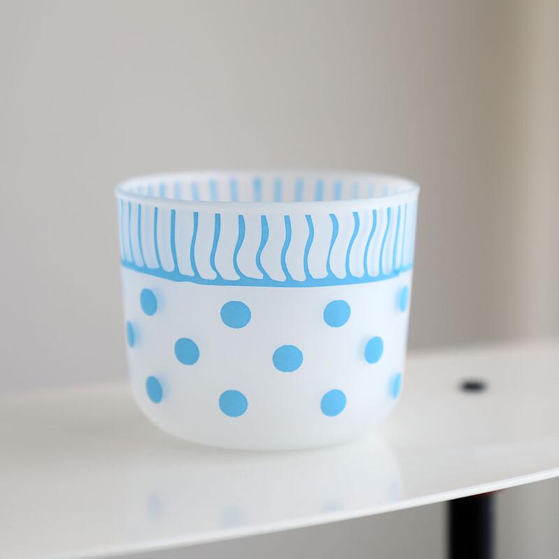 OLOEY Japanese Style Frosted Polka Dot Glass Cup