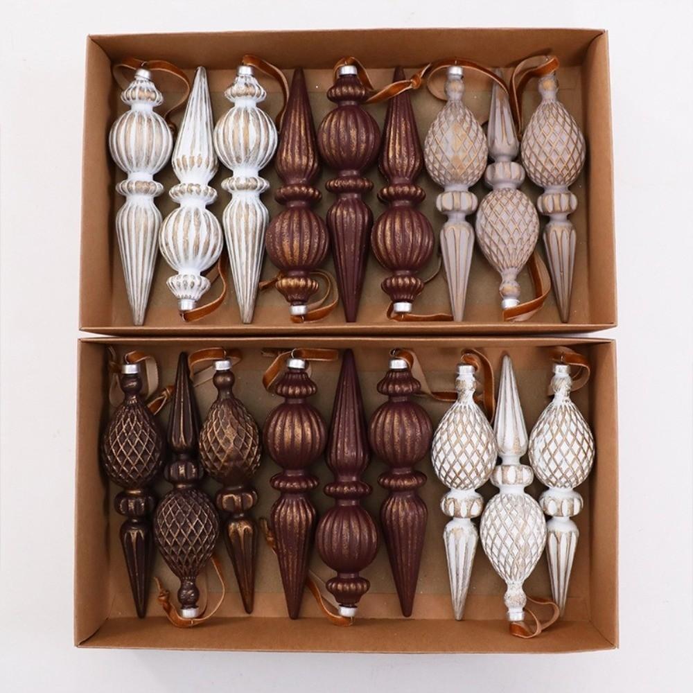 Kunststoff Material Weihnachtsbaumschmuck 9 Stück/Karton Weihnachts-Hängeschmuck Set Kamindekoration