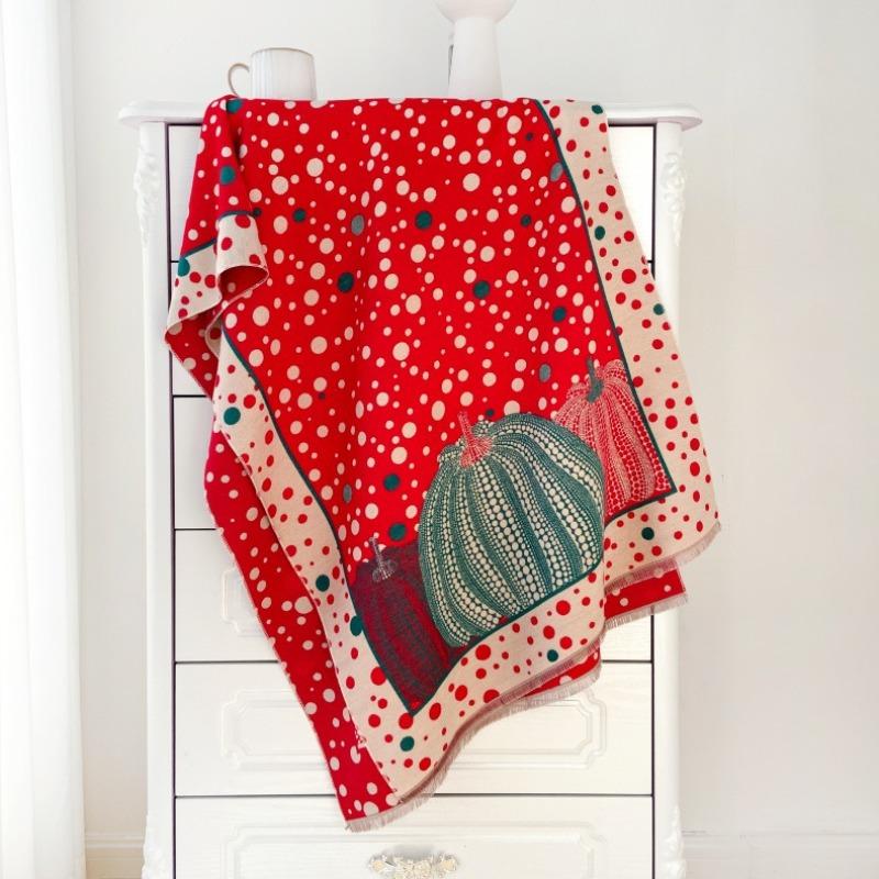 

Winter new imitation cashmere thickened scarf cute polka dot pumpkin scarf women s fashion warm versatile cute girl shawl 190x65cm красный