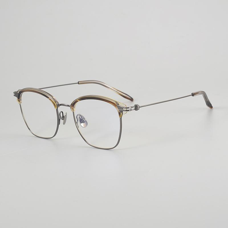 New Business Full-Rim Glasses Frame Men KV2410B Ultra-Light Pure Titanium Square Large Frame with Brow Bar Prescription Glasses