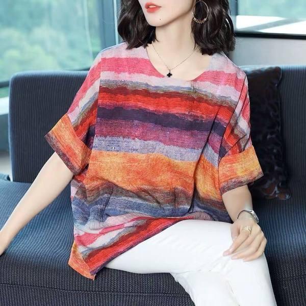 

Summer women s fat mm large size women s clothing 100kg short-sleeved top fashionable loose belly T-shirt women 6XL