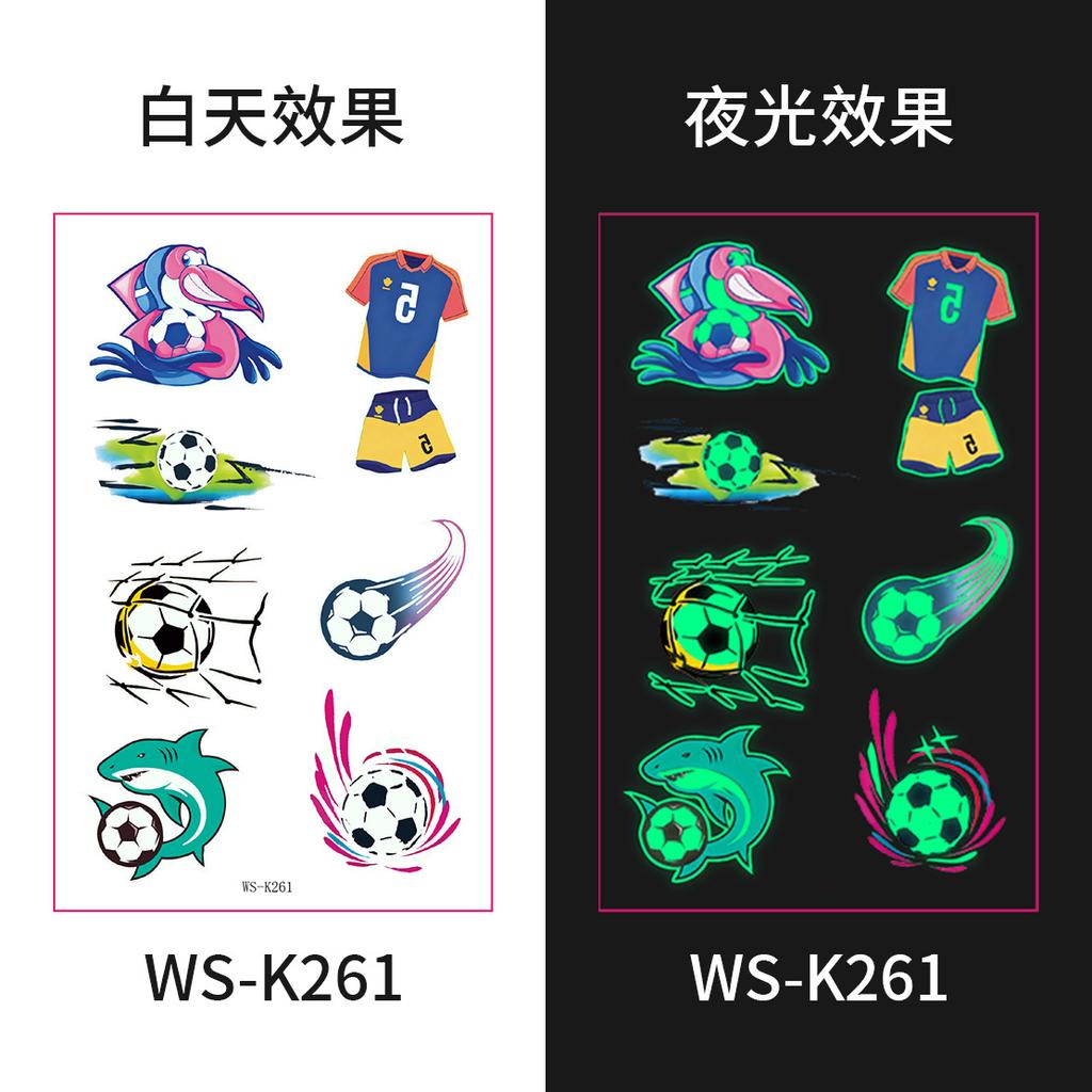 2026 New Luminous Football Tattoo Sticker World Cup Event Fan Club Carnival Party Face Sticker