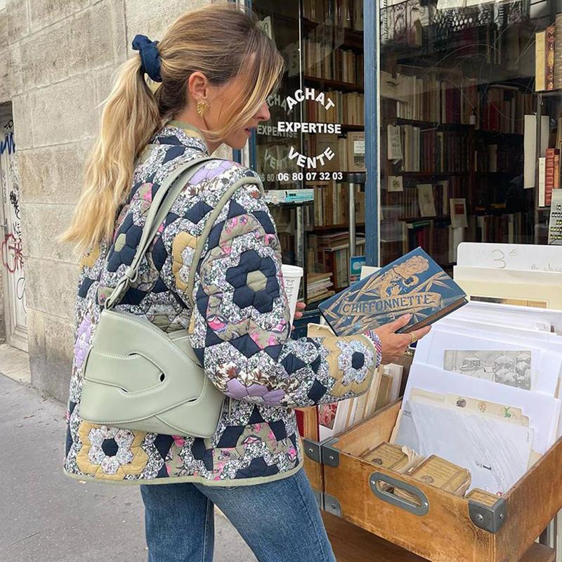 Двусторонняя свободная хлопковая куртка с принтом — фото 4