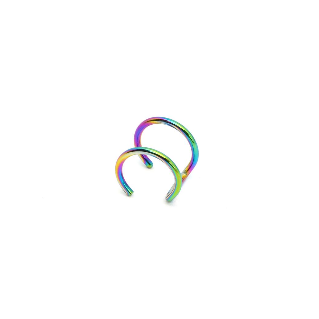 Fashion Stainless Steel Fake Piercing U-shaped Double Layer Ear Clips Lip Clip for Women Charms Ear Bone Nail Ear Cuff Jewelry