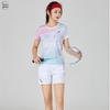 2023 Unisex Quick-Dry V-Neck Sports Set: Short-Sleeved Top and Pants for Badminton, Volleyball, and Table Tennis.