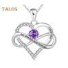 Heart Necklace for Women Romantic I Love You Forever Cubic Zirconia Heart Pendant Necklace for Valentine's Day Anniversary Gift