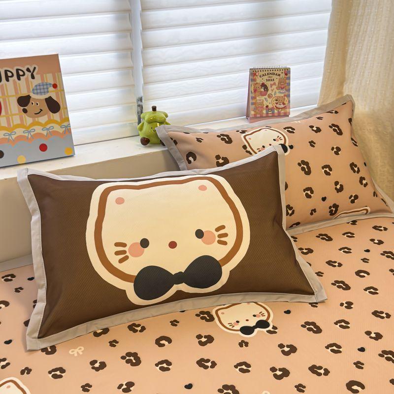 Cooling Ice Silk Printed Pillowcase Set 48x74cm Pair Soft Breathable Bedding Kids Adults