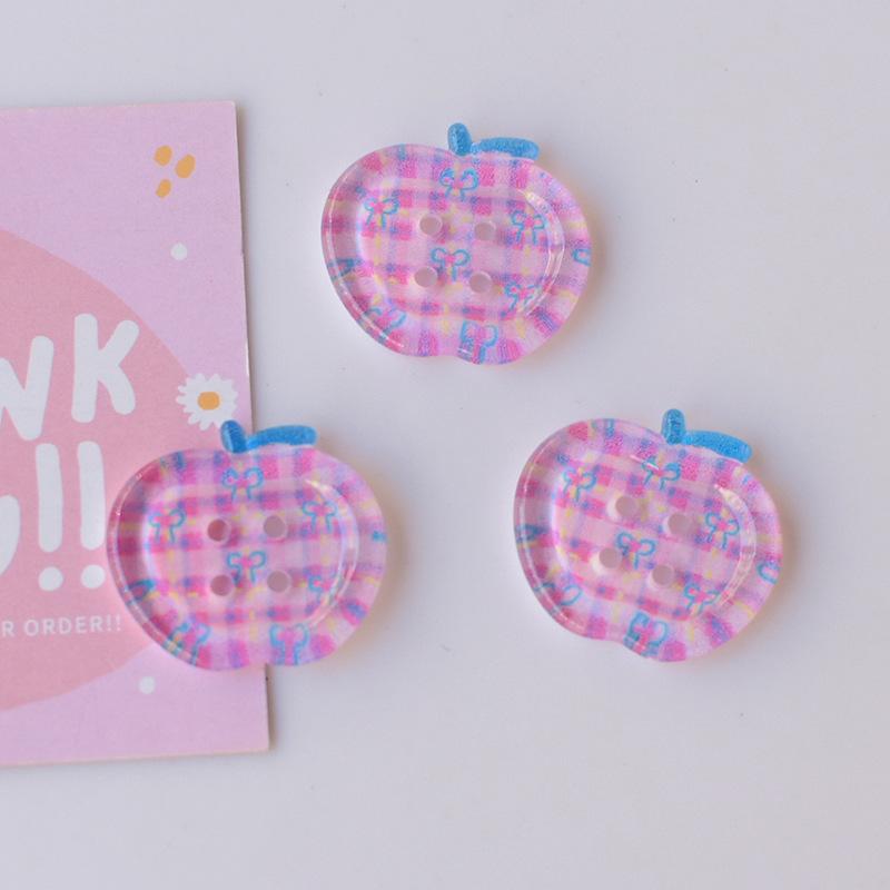10Pcs 25mm Cute Fruit Shape Plastic Buttons for Clothing Coat Suit Jacket Scrapbooking DIY Crafts Handmade Decorations