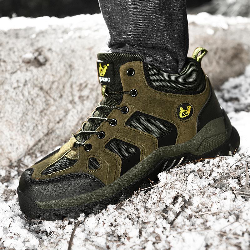 Mid-Top Cotton Outdoor Hiking Shoes - Warm, Unisex, Plus Sizes, Dad Style