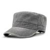 Big Size Cotton Flat Top Military Cap Spring Summer Washed Distressed Pure Cotton Baseball Cap Outdoor Sunscreen Trainee Hat
