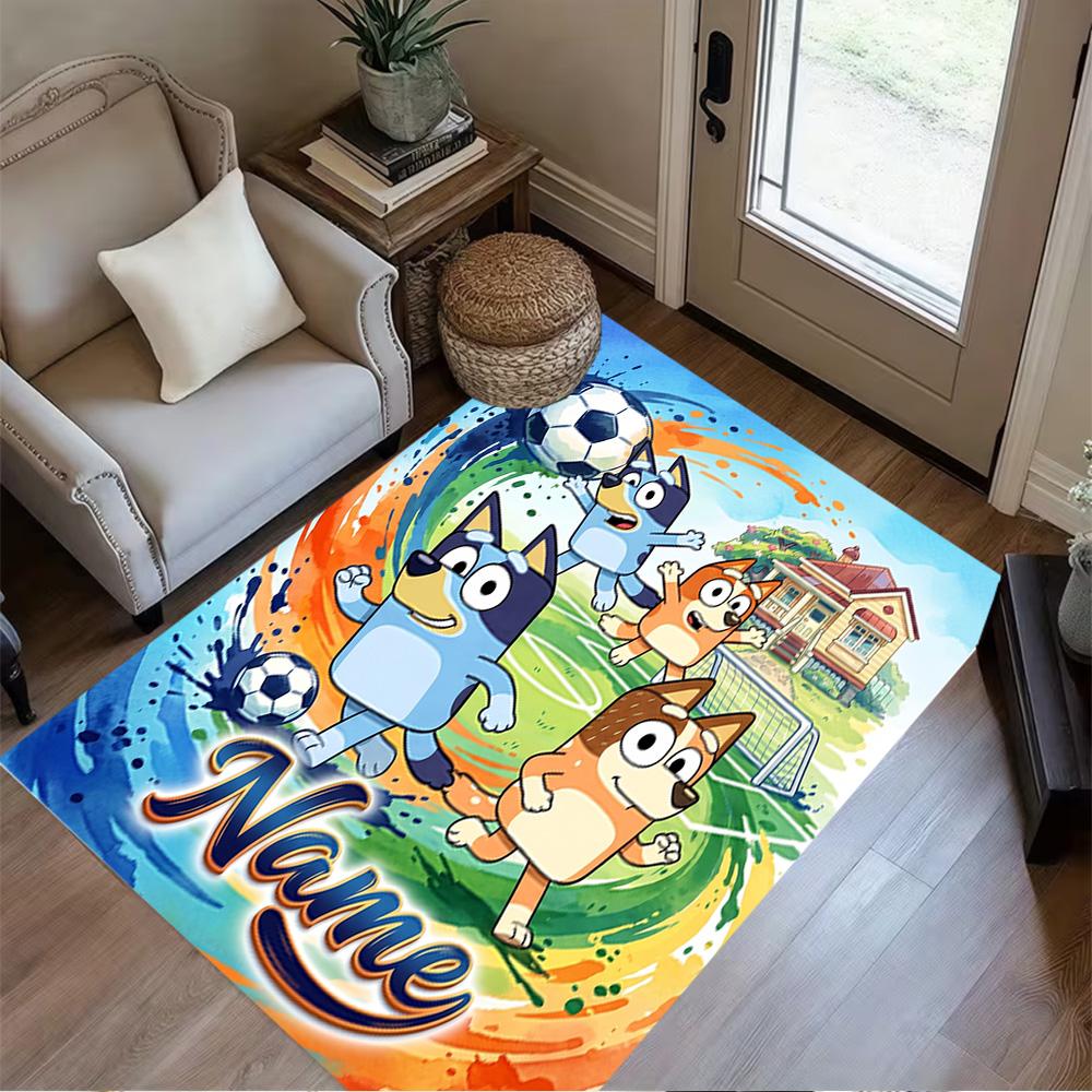 Halloween Soccer Fun Customize Your Name Floor Rug Office Rug Design for Outdoor Dormitory Hallway Decorate room Anti-slip Rug Office home decor