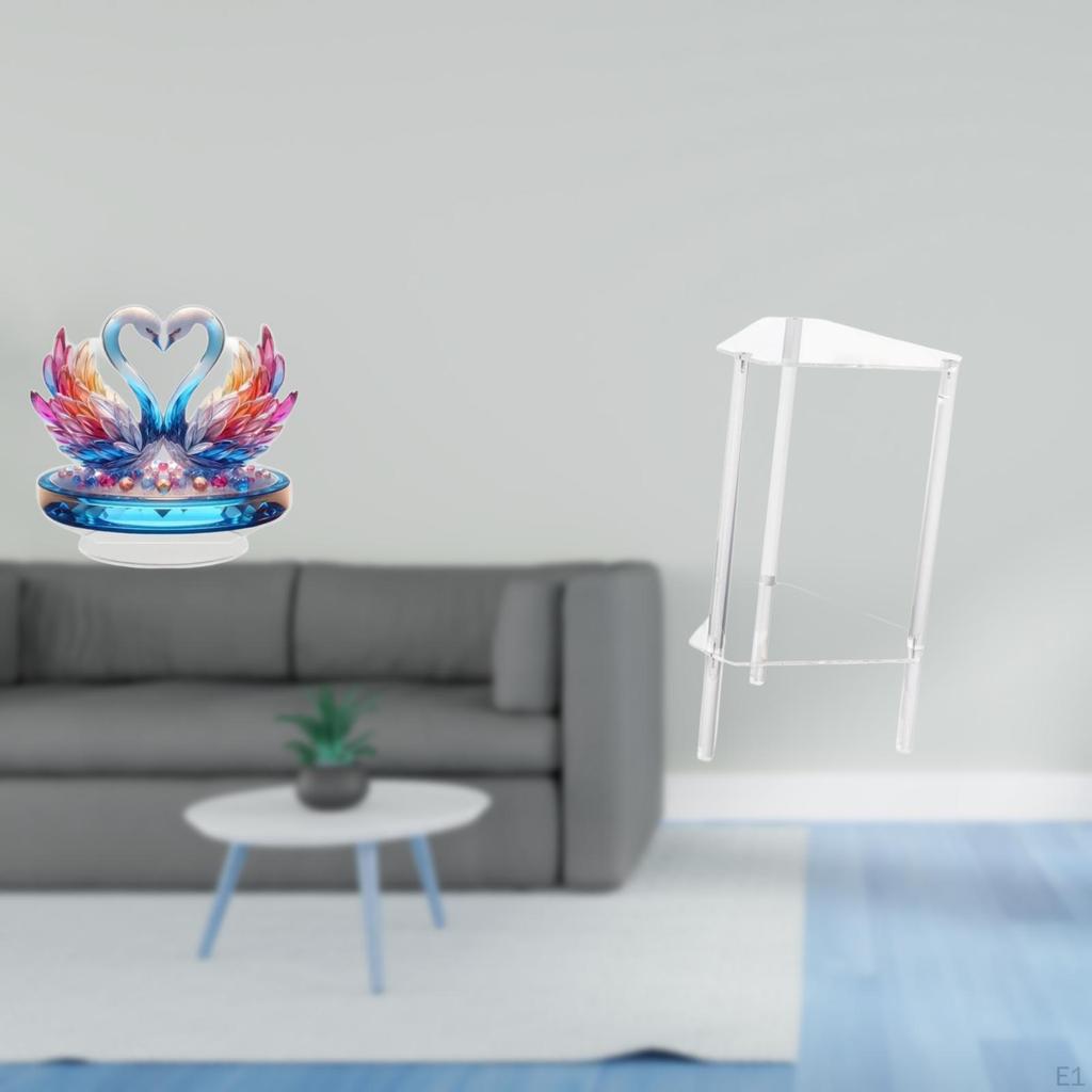 Acrylic Swan Sculpture Centerpiece And Clear Minimalist Side Table Modern Bedside Cabinet for Living