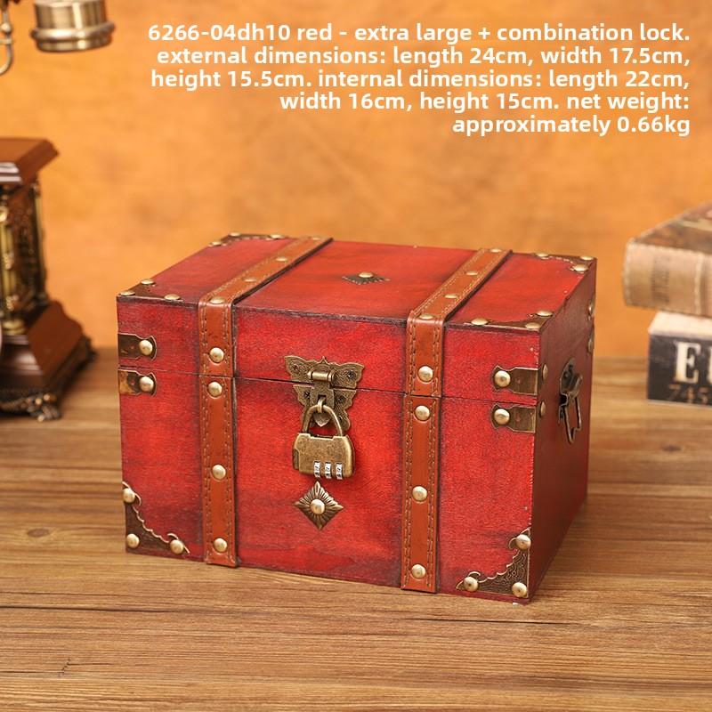 European Retro Wooden Lock Storage Box Home Storage Box Wooden Box Decorative Ornament Secret Room Escape Prop Box