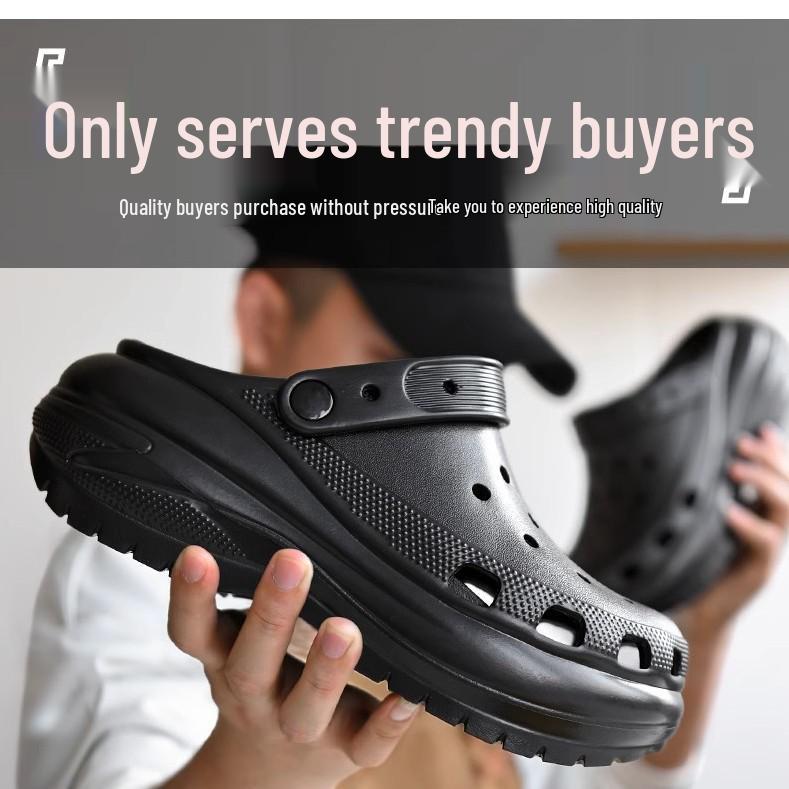 Cross-border Light Wheel Height-Boost Clogs: Non-slip, Thick-Soled, Versatile Beach & Outdoor Sandals