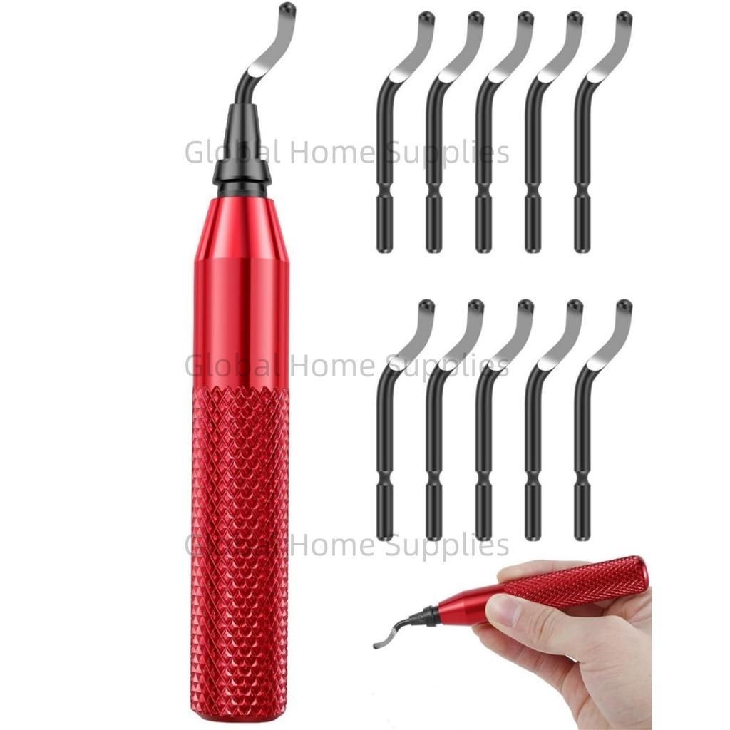 Deburring Tool Kit with Countersink Hand Reamers 10 Extra Blades Sturdy Burr Removal Tool Durable Burr Edges Removing Hand Tool