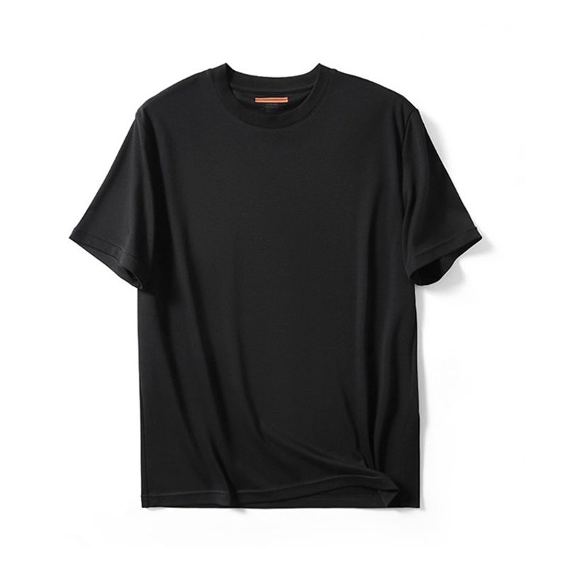 Trade Export To Domestic Sales Xinjiang Long-staple Cotton Cool Feeling Pure Cotton Short Sleeve T-shirt Men's Summer Bottoming Shirt Men's T-shirt