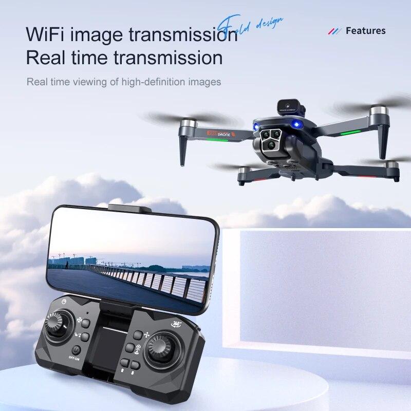 Ny S115 RC Drone 8K Profesjonell tre-kamera Vidvinkel posisjonering Hindring unngå børsteløs motor Sammenleggbar Quadcopter gaveleke