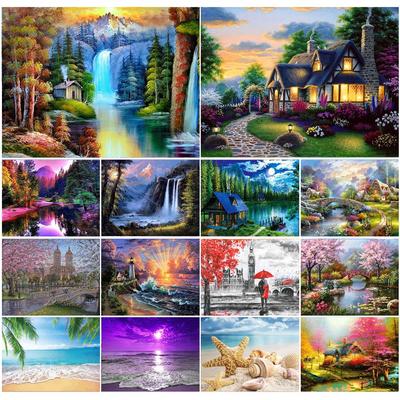 Landschap Waterval 5D Diamantschilderij Nieuw Product Strass Borduurwerk Diamantmozaïek Compleet Ontwerp Kruissteek Huisdecoratie