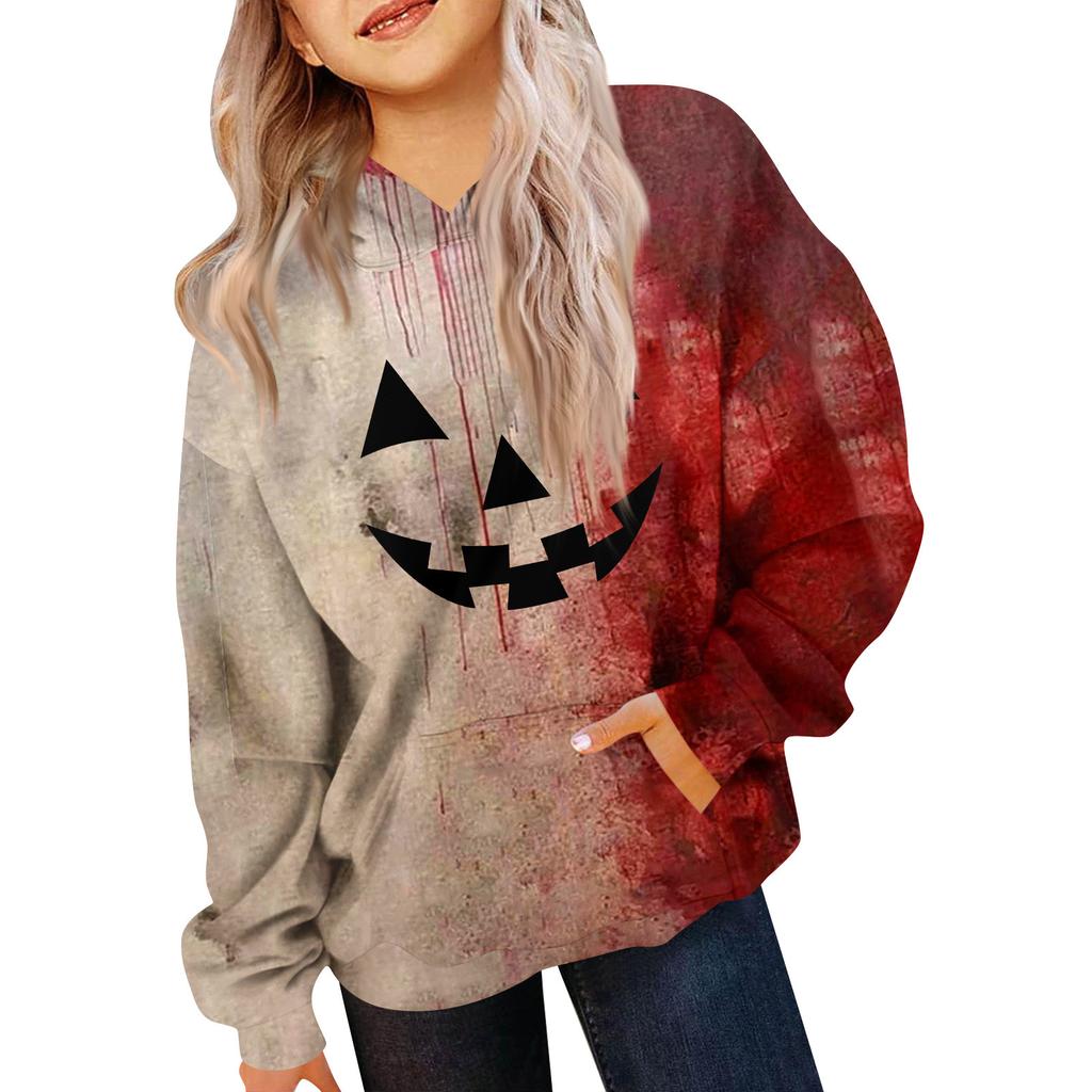Çocuk Sweatshirt Uzun Kollu Günlük Kapüşonlu Rahat Bol Hafif Çocuk Sweatshirt