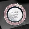 Gevrkjenp Car Ignition Ring, Car Engine Start Button Ring - Rhinestone Dot Engine Start