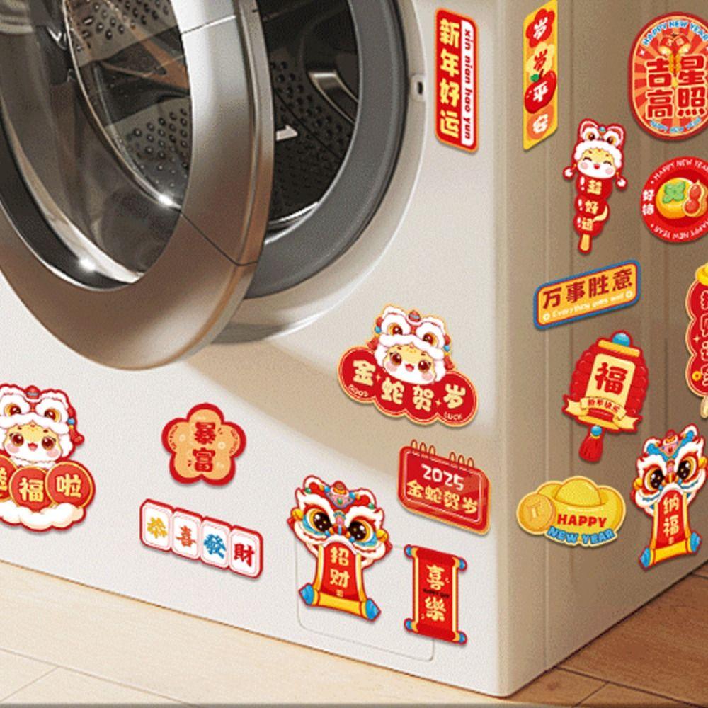 6pcs Cartoon Chinese New Year Fridge Magnets Refrigerator Couplet Sticker  Spring Festival