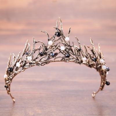 Fascia Corona Gotica Per Sposa Tiare Regina Corona di Cristallo Vintage Strass Gioielli per Capelli da Matrimonio Nuziale