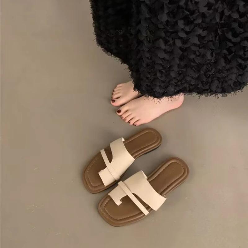 Fashion Slippers Shoes for Women Summer Sandals Flip Flops Retro Flats Luxury Brand Woman Shoe Slipper for Home Luxury Dropshipping 2025