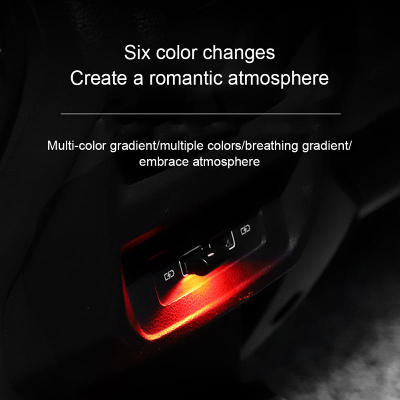 Mini Lumière d'Ambiance pour Voiture Portable Accessoires Intérieurs de Voiture Lumière LED USB pour Voiture Lampe de Nuit Colorée Universelle Polyvalente
