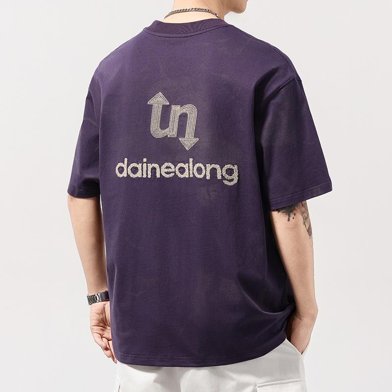 Tie-dyed Short-sleeved T-shirt for Summer New Heavyweight Teenager Loose Half-sleeved T-shirt