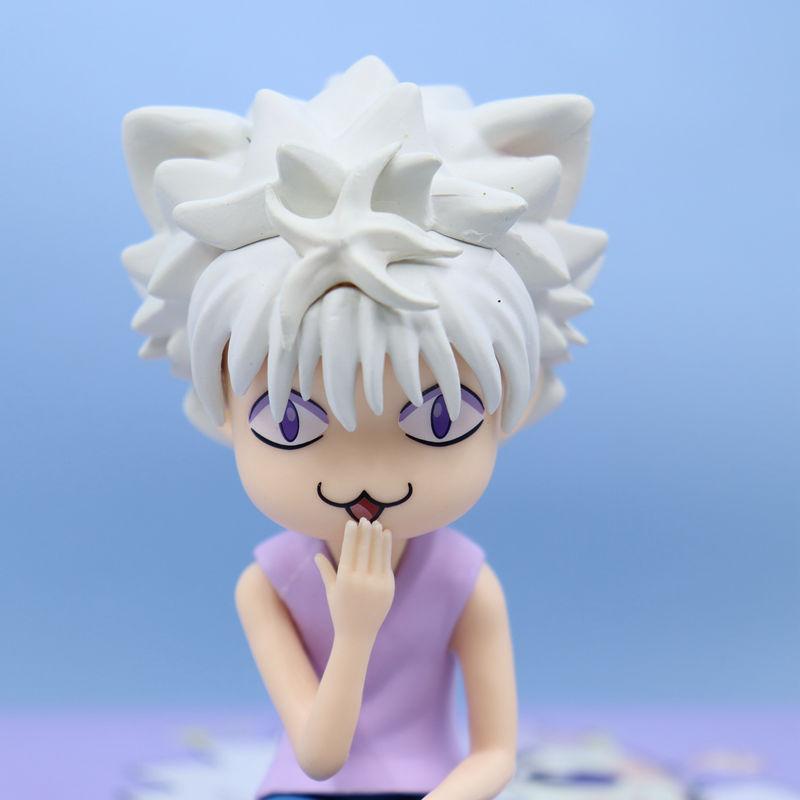 11cm HUNTER X HUNTER Anime Figure Killua Zoldyck Cute Cat Model Cartoon Peripheral Desktop Decoration Collect Gifts Doll Toy